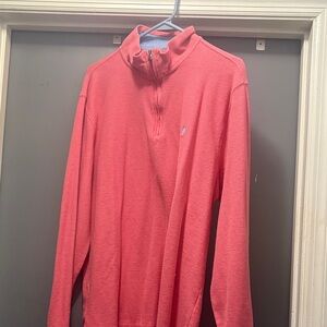 Izod Men's Zip-Up Sweater in Coral